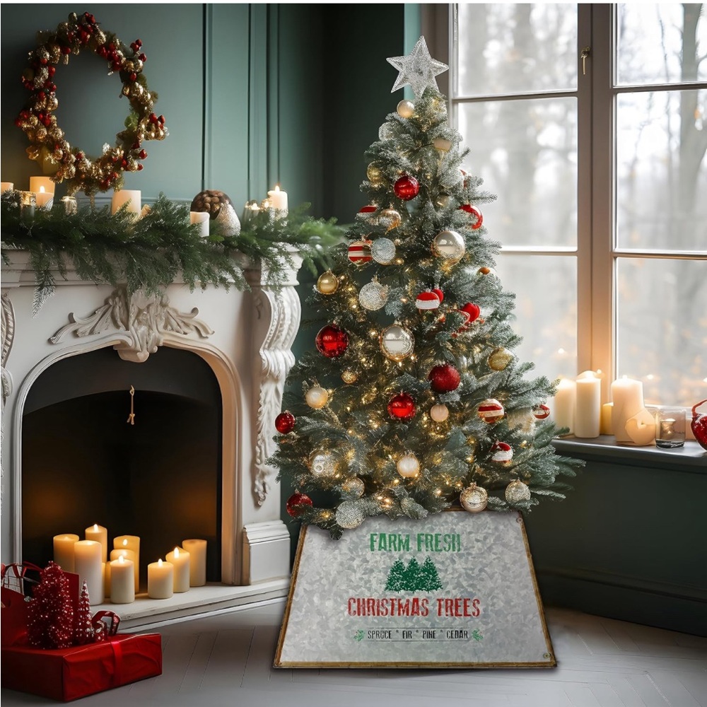 Christmas tree collar skirt metal farmhouse - Picture 4 of 6